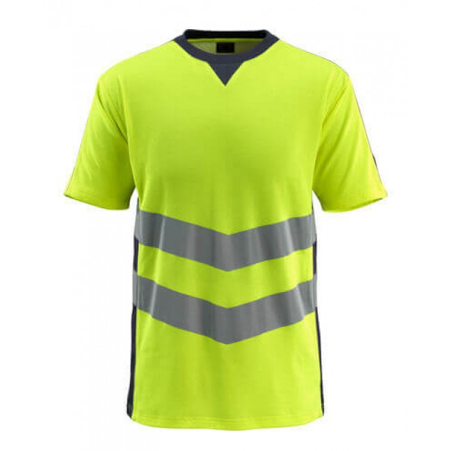 T-shirt hi-vis yellow/dark navy