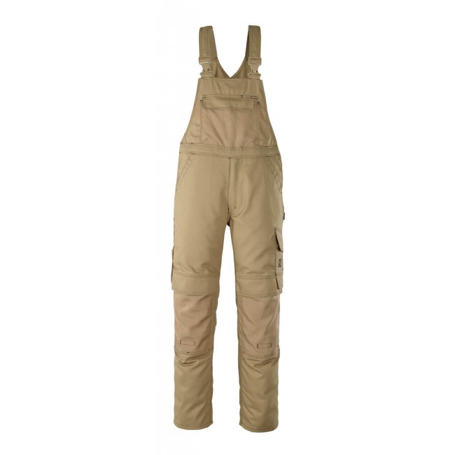 Bib & Brace with kneepad pockets khaki