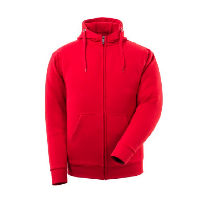 Hoodie with zipper traffic red