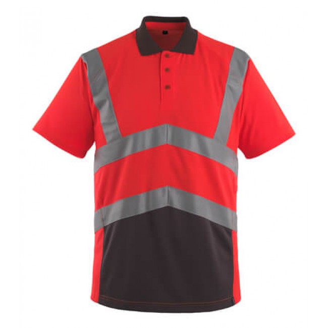 Polo shirt hi-vis red/dark anthracite