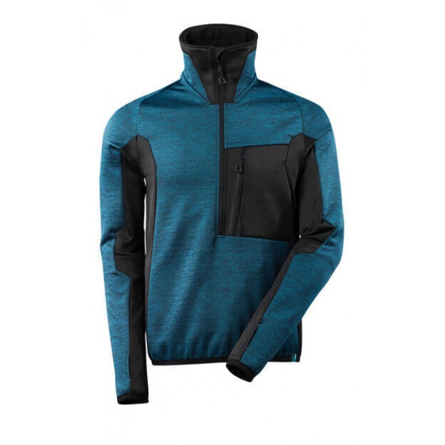 Fleece Jumper with half zip dark petroleum/black Fleece Jumper with half zip dark petroleum/black