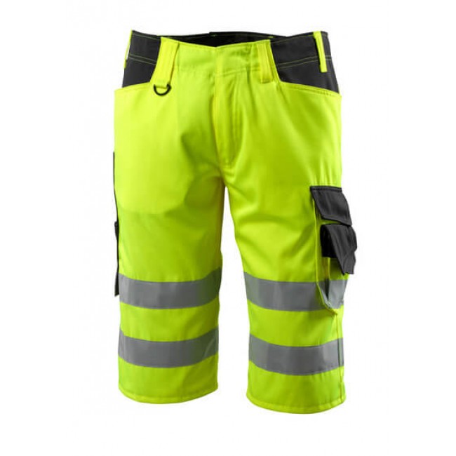 Shorts, long hi-vis yellow/black