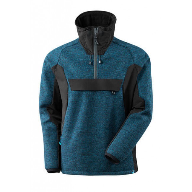 Knitted Jacket with half zip dark petroleum/black Knitted Jacket with half zip dark petroleum/black