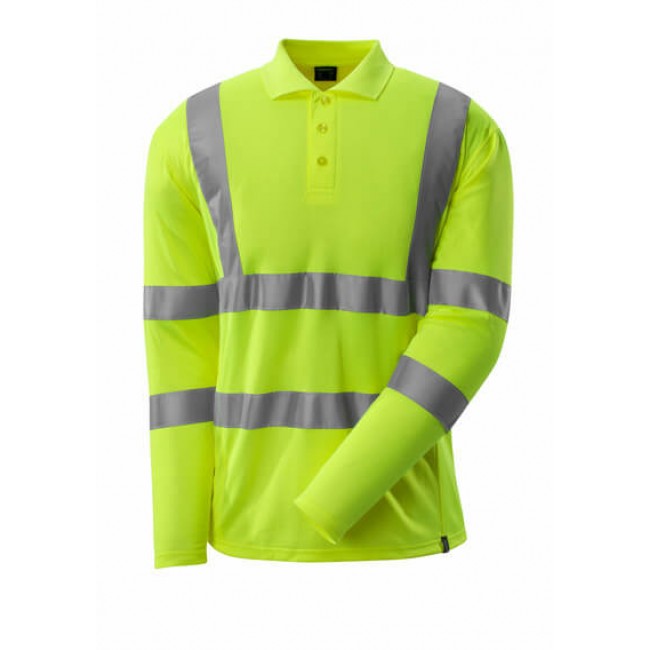 Polo Shirt, long-sleeved hi-vis yellow