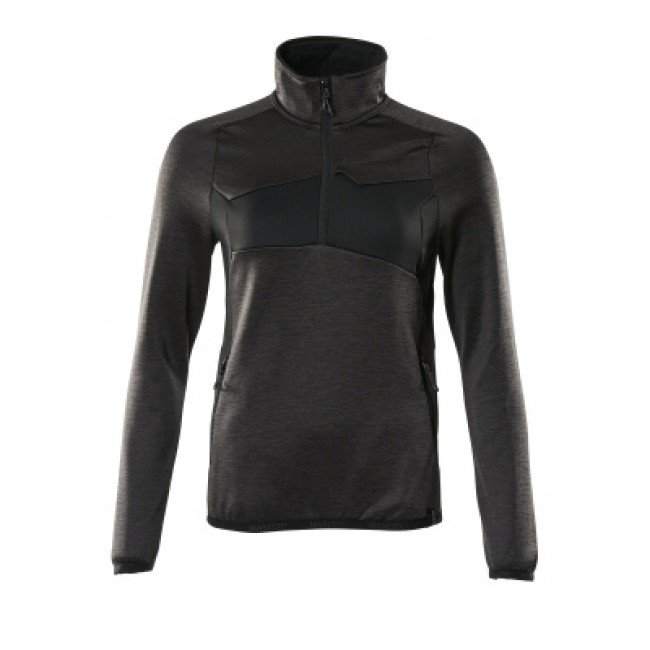 Fleece Jumper with half zip dark anthracite/black Fleece Jumper with half zip dark anthracite/black