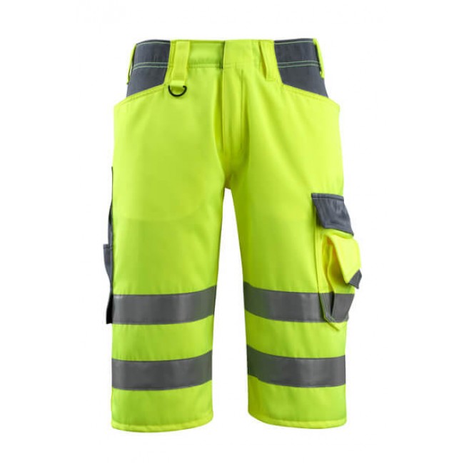 Shorts, long hi-vis yellow/dark navy