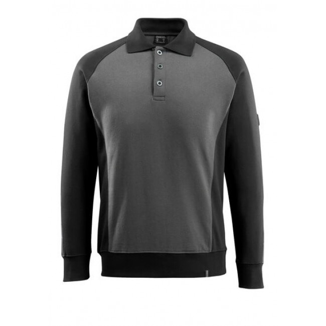 Polo Sweatshirt dark anthracite/black