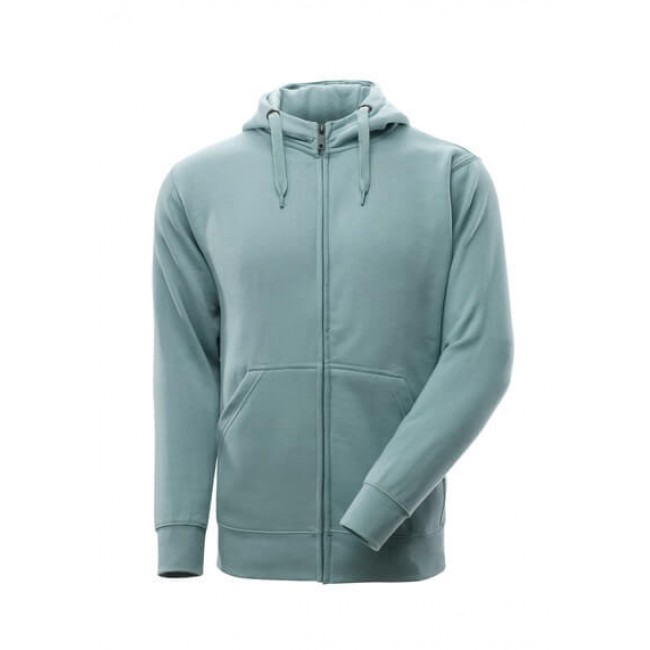 Hoodie with zipper dusty turquoise
