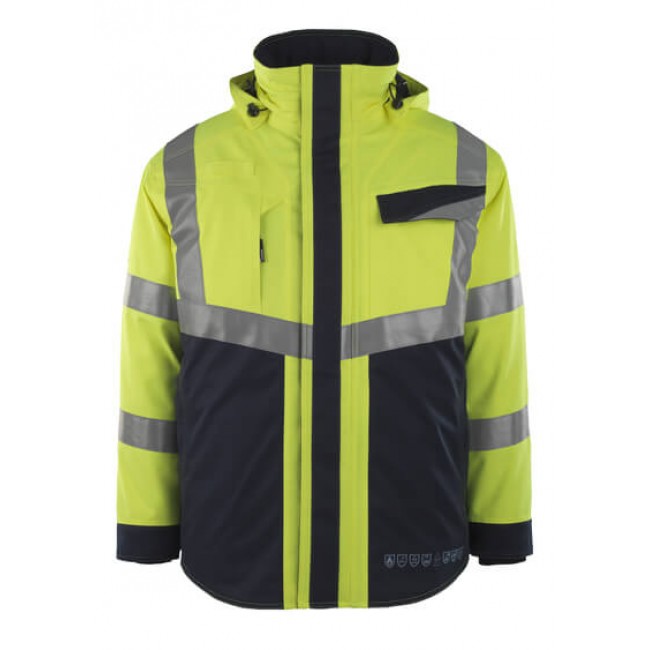 Winter Jacket hi-vis yellow/dark navy