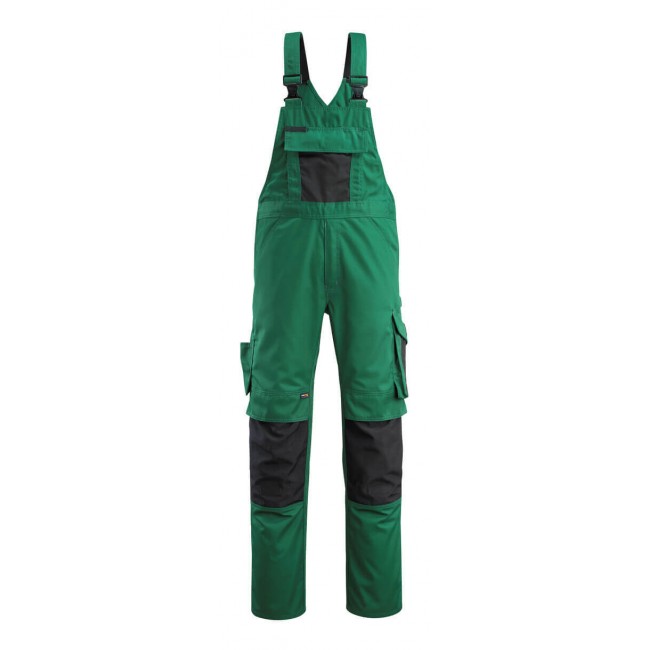 Bib & Brace with kneepad pockets green/black