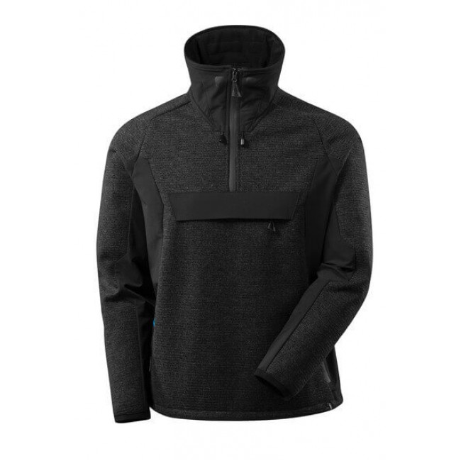 Knitted Jacket with half zip black