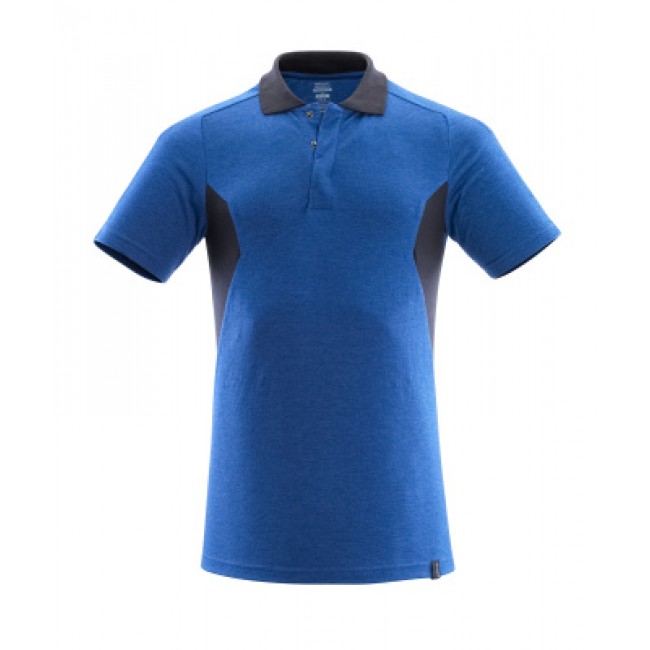 Polo shirt azure blue/dark navy
