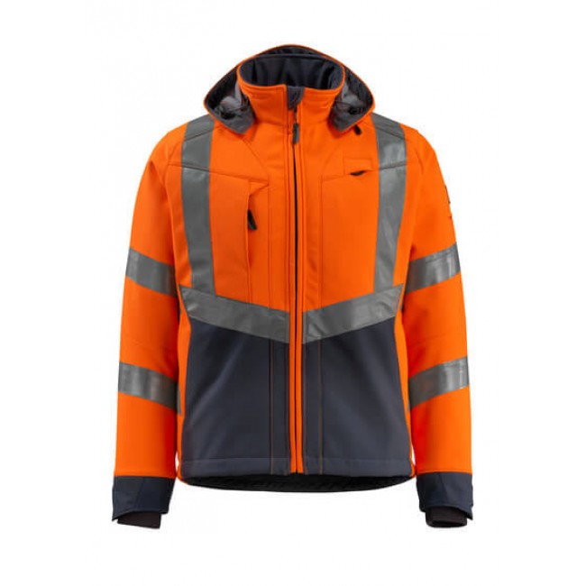 Softshell Jacket hi-vis orange/dark navy