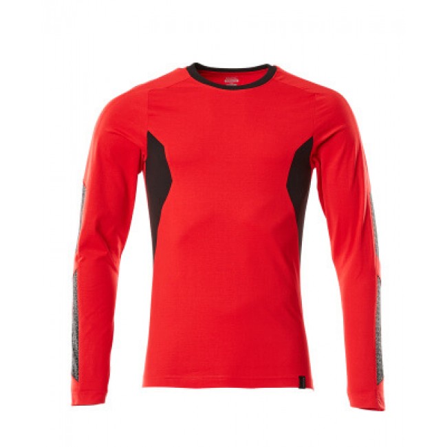 T-shirt, long-sleeved traffic red/black