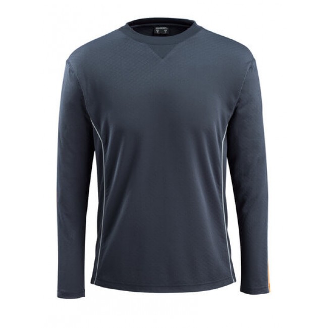 T-shirt, long-sleeved dark navy/hi-vis orange