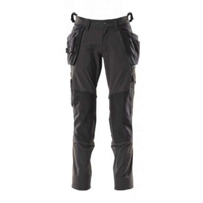 Trousers with kneepad pockets and holster pockets  black