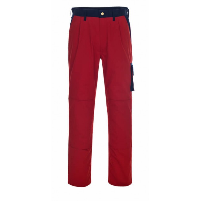 Trousers with kneepad pockets red/navy