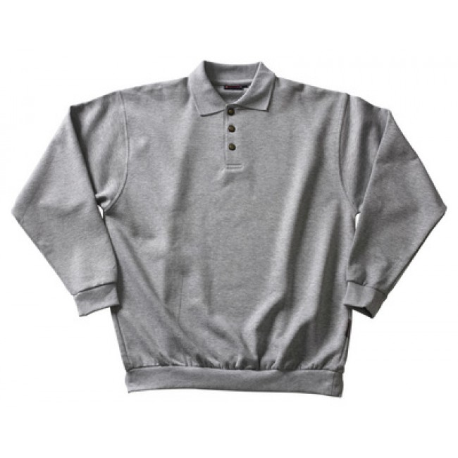 Polo Sweatshirt grey-flecked