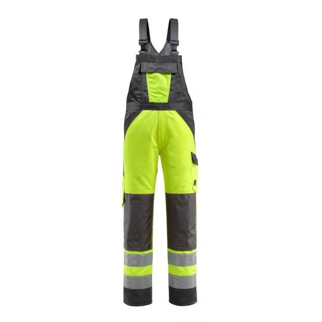 Bib & Brace with kneepad pockets hi-vis yellow/dark anthracite