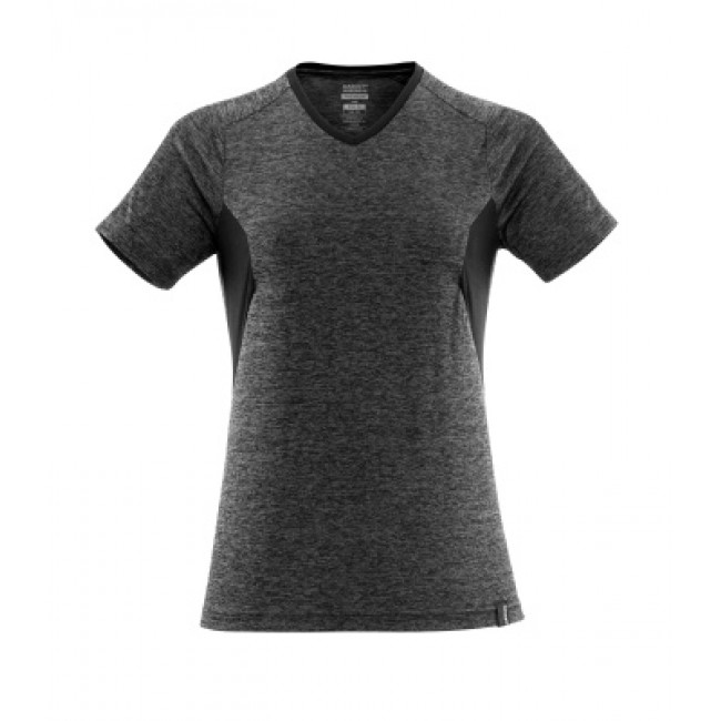 T-shirt dark anthracite-flecked/black
