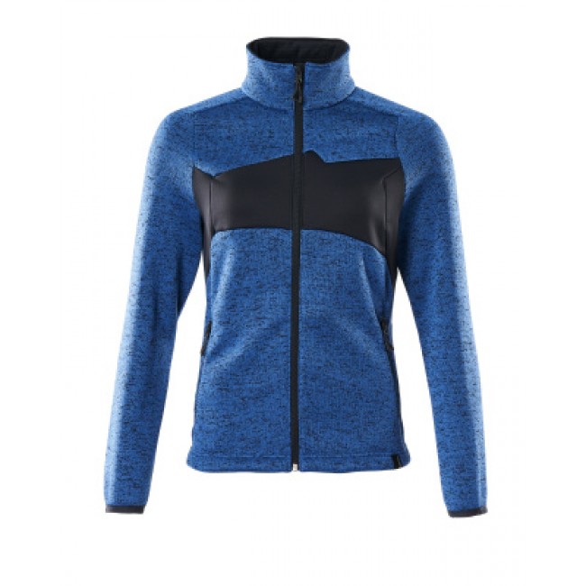 Knitted Jumper with zipper azure blue/dark navy