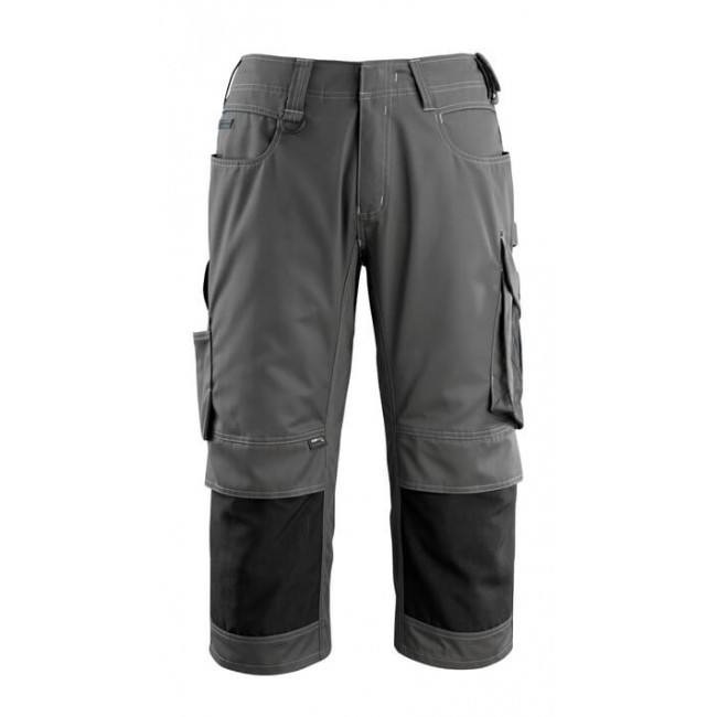 ¾ Length Trousers with kneepad pockets dark anthracite/black