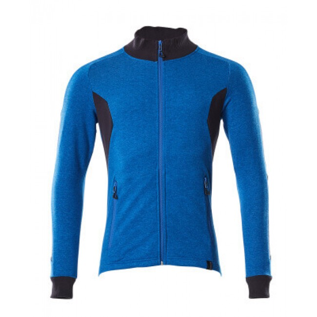 Sweatshirt with zipper azure blue/dark navy