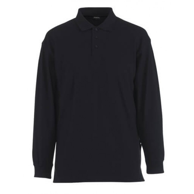 Polo Shirt, long-sleeved graphite blue