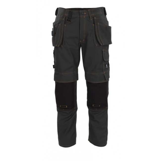 Trousers with kneepad pockets and holster pockets  dark anthracite