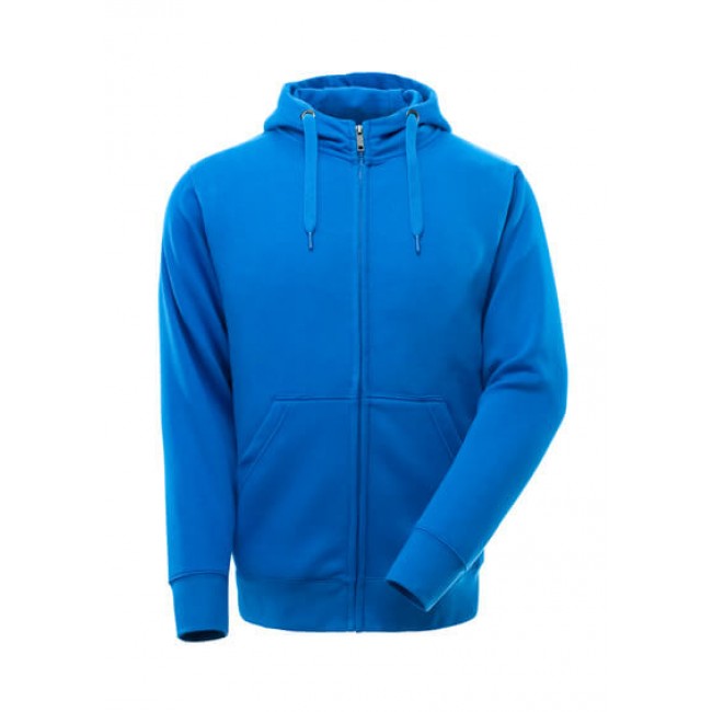Hoodie with zipper azure blue