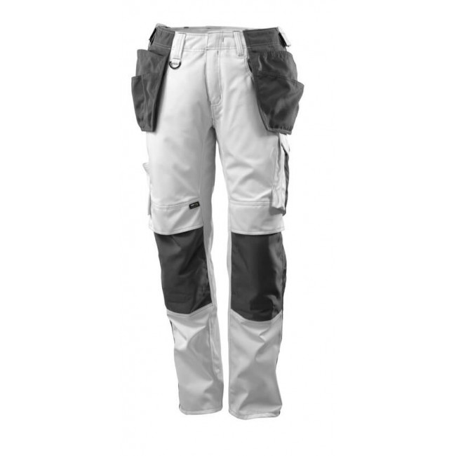 Trousers with kneepad pockets and holster pockets  white/dark anthracite