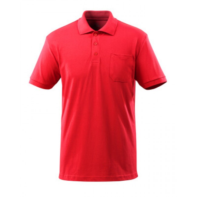 Polo Shirt with chest pocket traffic red