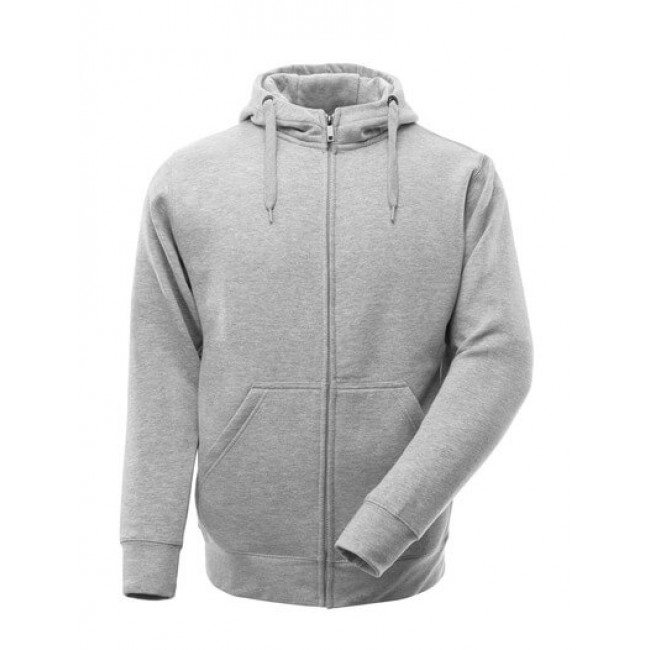 Hoodie with zipper grey-flecked
