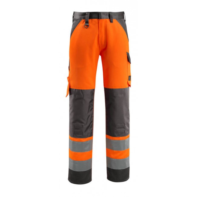 Trousers with kneepad pockets hi-vis orange/dark anthracite