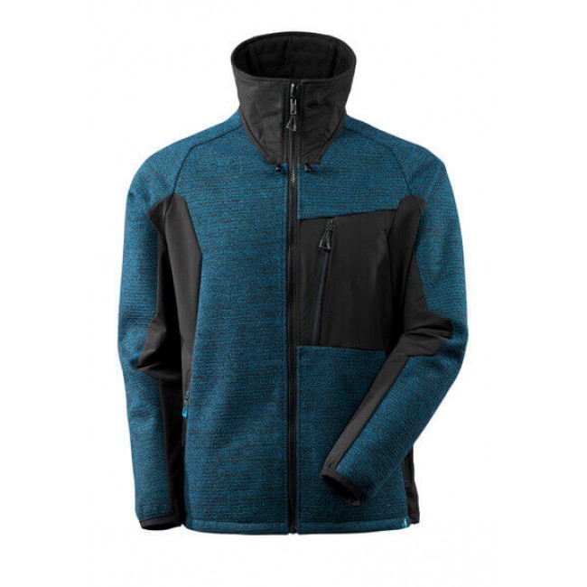 Knitted Jacket with zipper dark petroleum/black Knitted Jacket with zipper dark petroleum/black