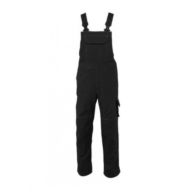 Bib & Brace with kneepad pockets black