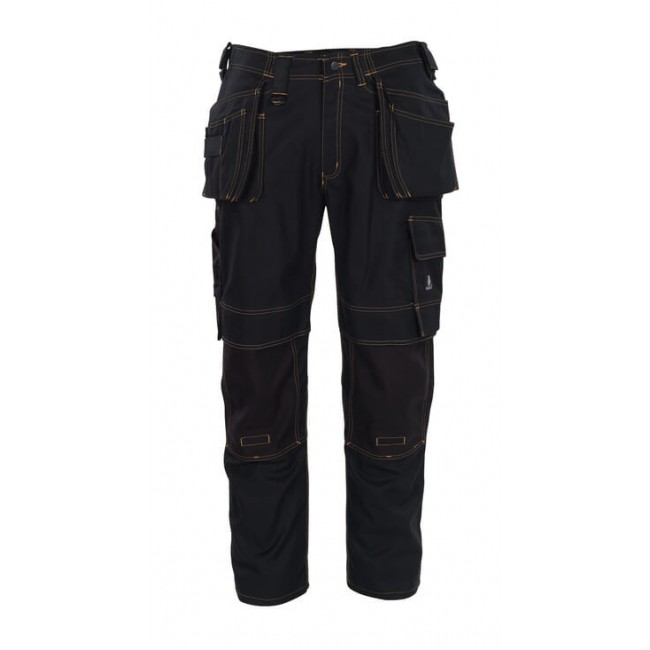 Trousers with kneepad pockets and holster pockets  black