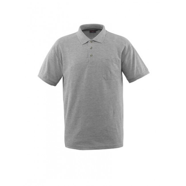 Polo Shirt with chest pocket grey-flecked