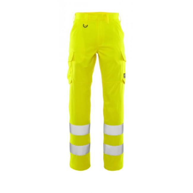 Trousers with thigh pockets hi-vis yellow