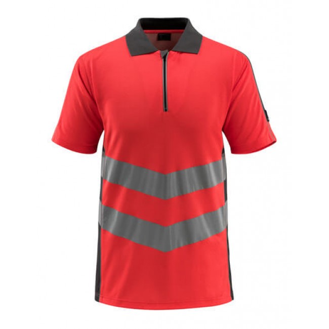 Polo shirt hi-vis red/dark anthracite