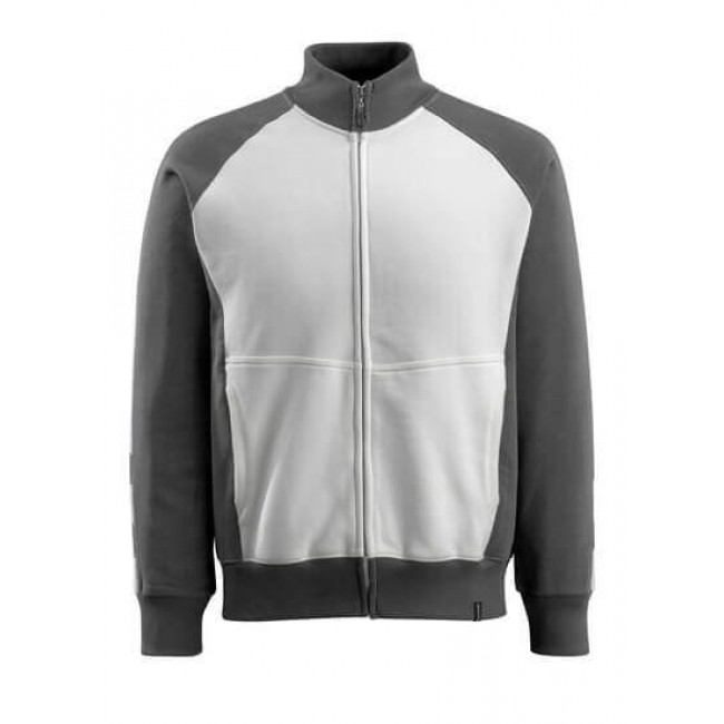 Sweatshirt with zipper white/dark anthracite