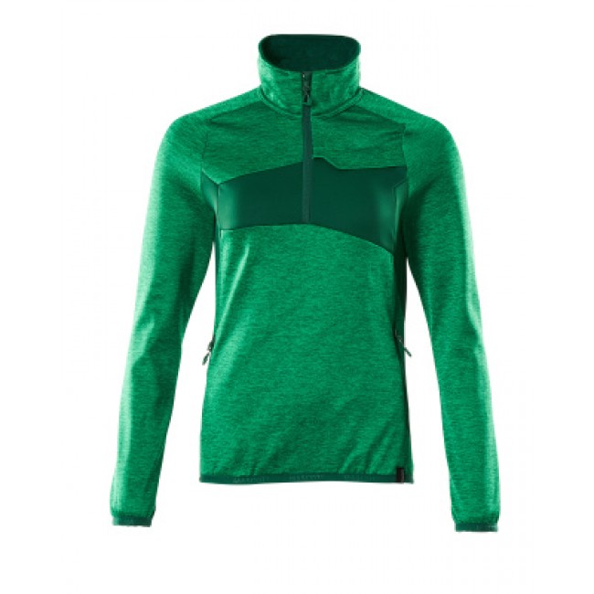 Fleece Jumper with half zip grass green/green