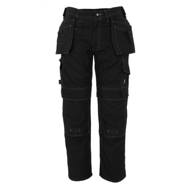 Trousers with kneepad pockets and holster pockets  black