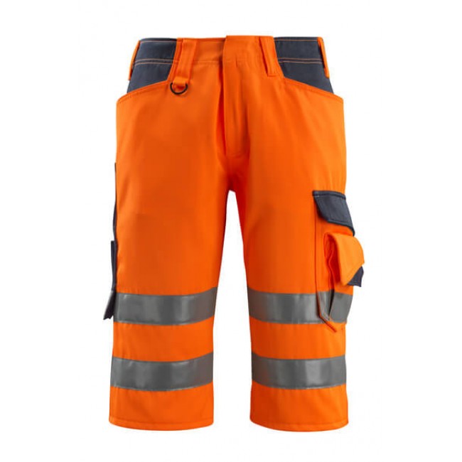 Shorts, long hi-vis orange/dark navy