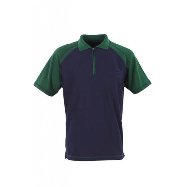 Polo Shirt with chest pocket navy/green