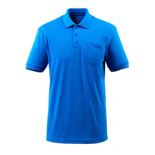 Polo Shirt with chest pocket azure blue