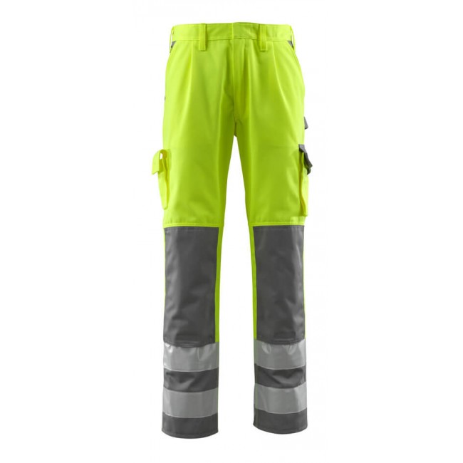 Trousers with kneepad pockets hi-vis yellow/anthracite