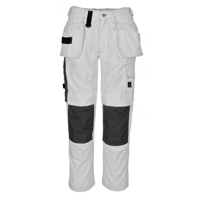 Trousers with kneepad pockets and holster pockets  white