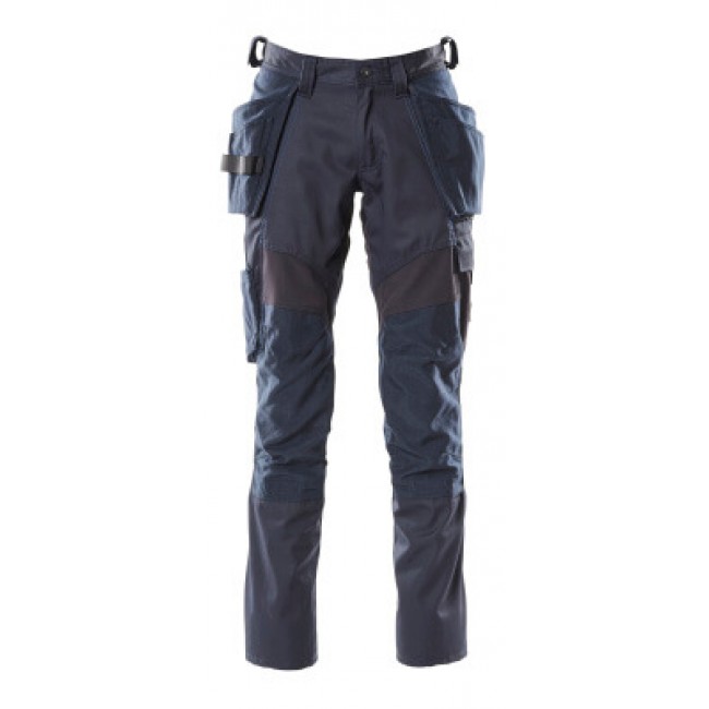 Trousers with kneepad pockets and holster pockets  dark navy