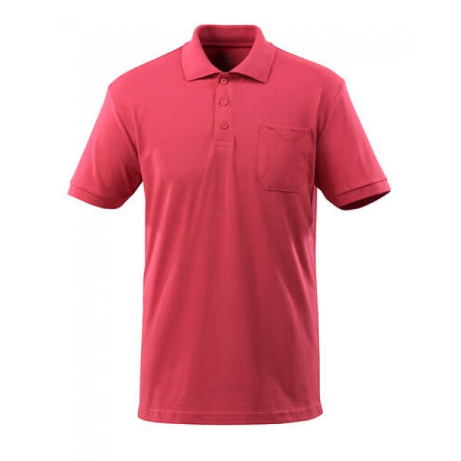 Polo Shirt with chest pocket raspberry red
